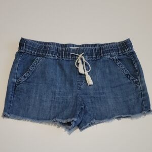 LOFT Blue Jean Shorts with Drawstring Front And Back Pockets Sz 6